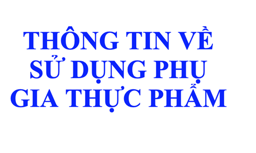 THÔNG TIN VỀ SỬ DỤNG PHỤ GIA THỰC PHẨM